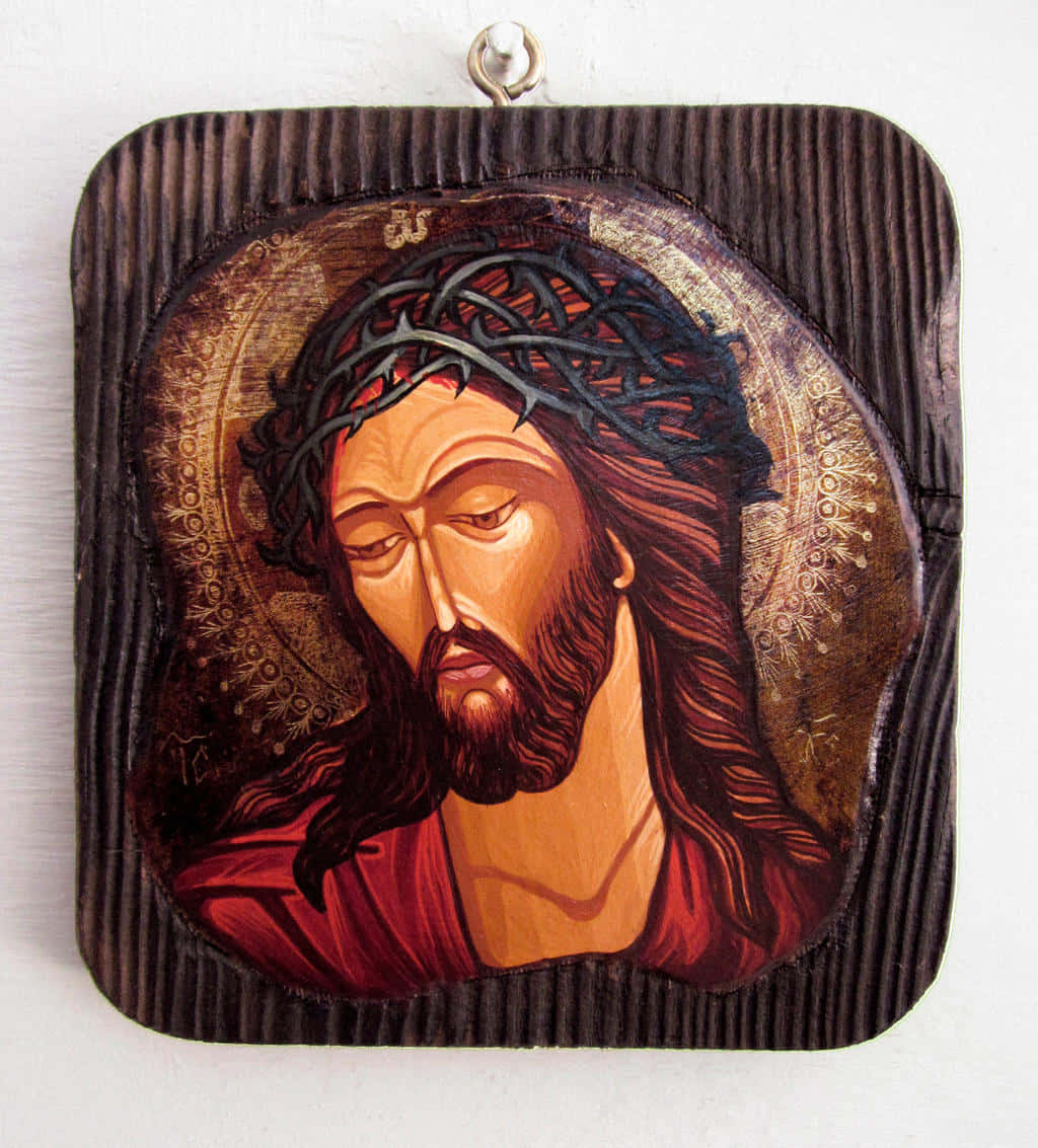 Jesus Christ Wearing the Crown of Thorns Wallpaper