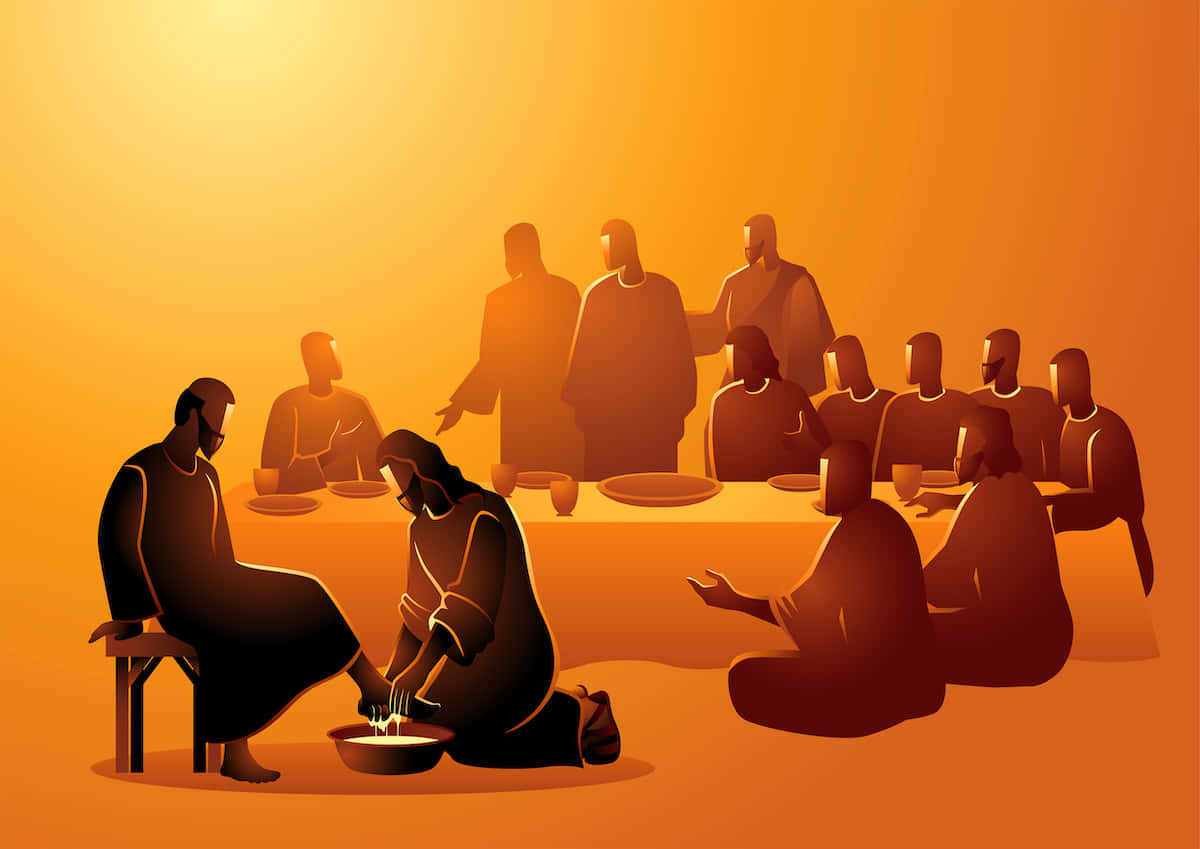 The Last Supper – Jesus with His Disciples Wallpaper