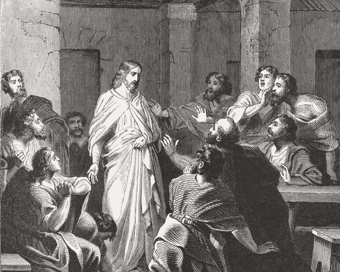 Jesus Disciples Gathered Around Him Wallpaper