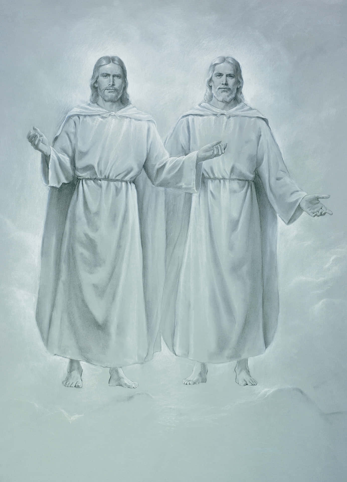 Jesus And God Greyscale Picture