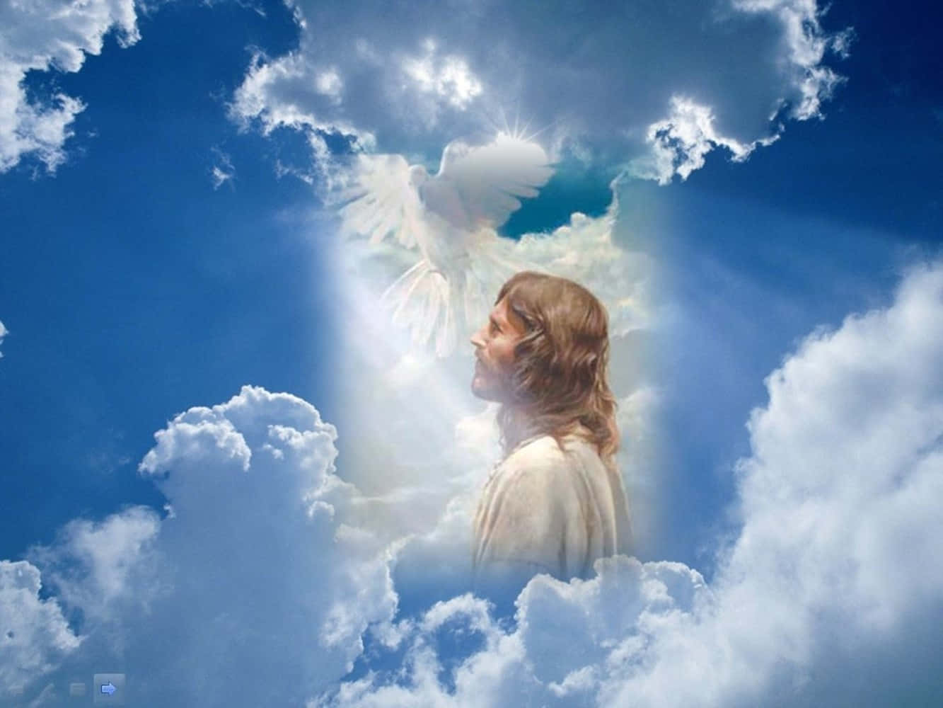 Silhuetado Sagrado Jesus No Céu Papel de Parede