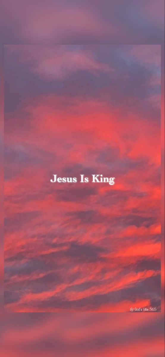 Jesusär Kung I Röda Moln Wallpaper