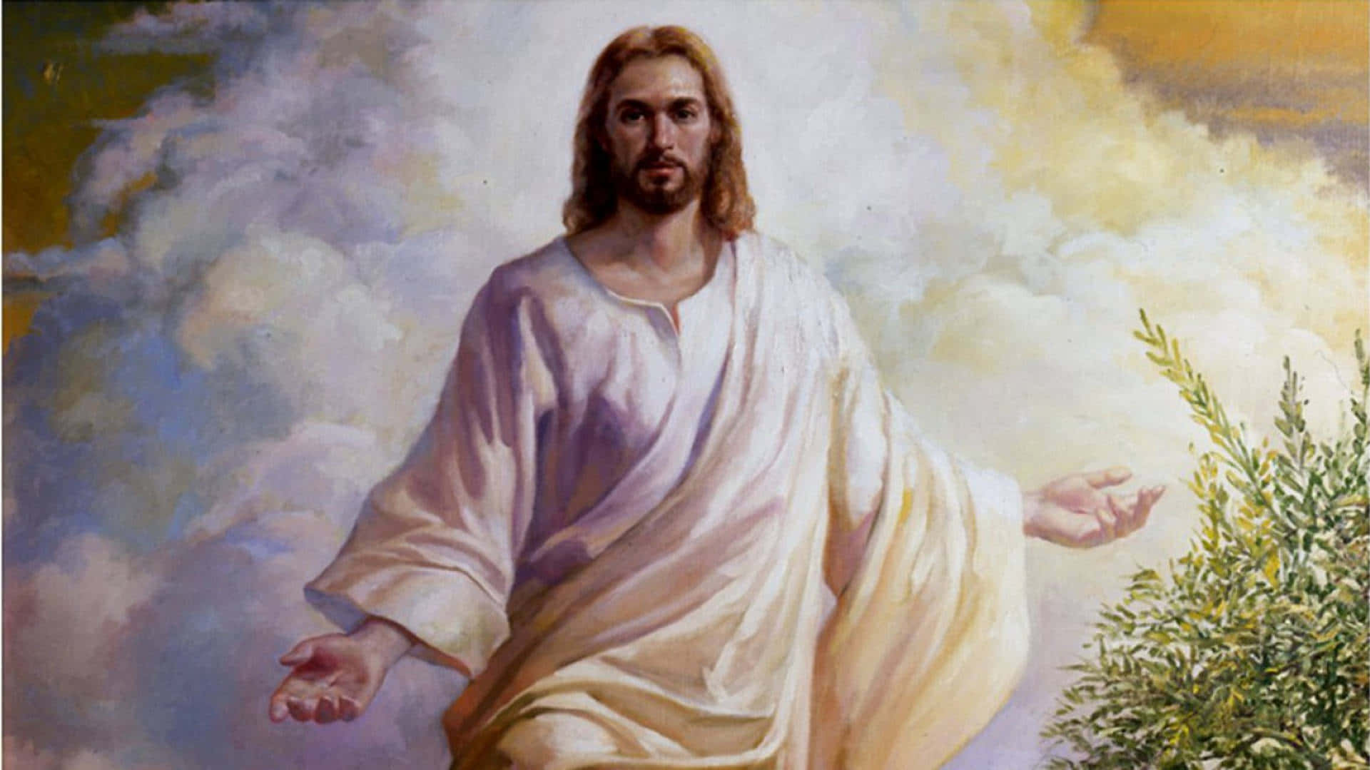 Jesus Is King With Thick White Clouds Wallpaper
