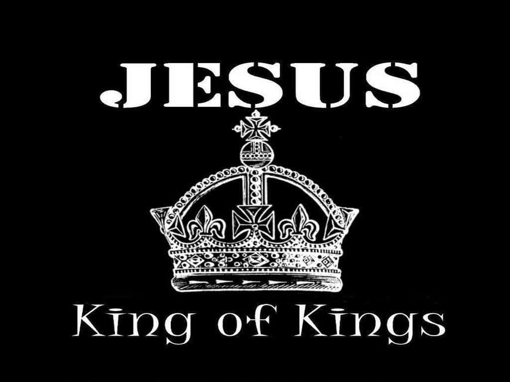 Jesusé O Rei Dos Reis Com O Logotipo Da Coroa. Papel de Parede