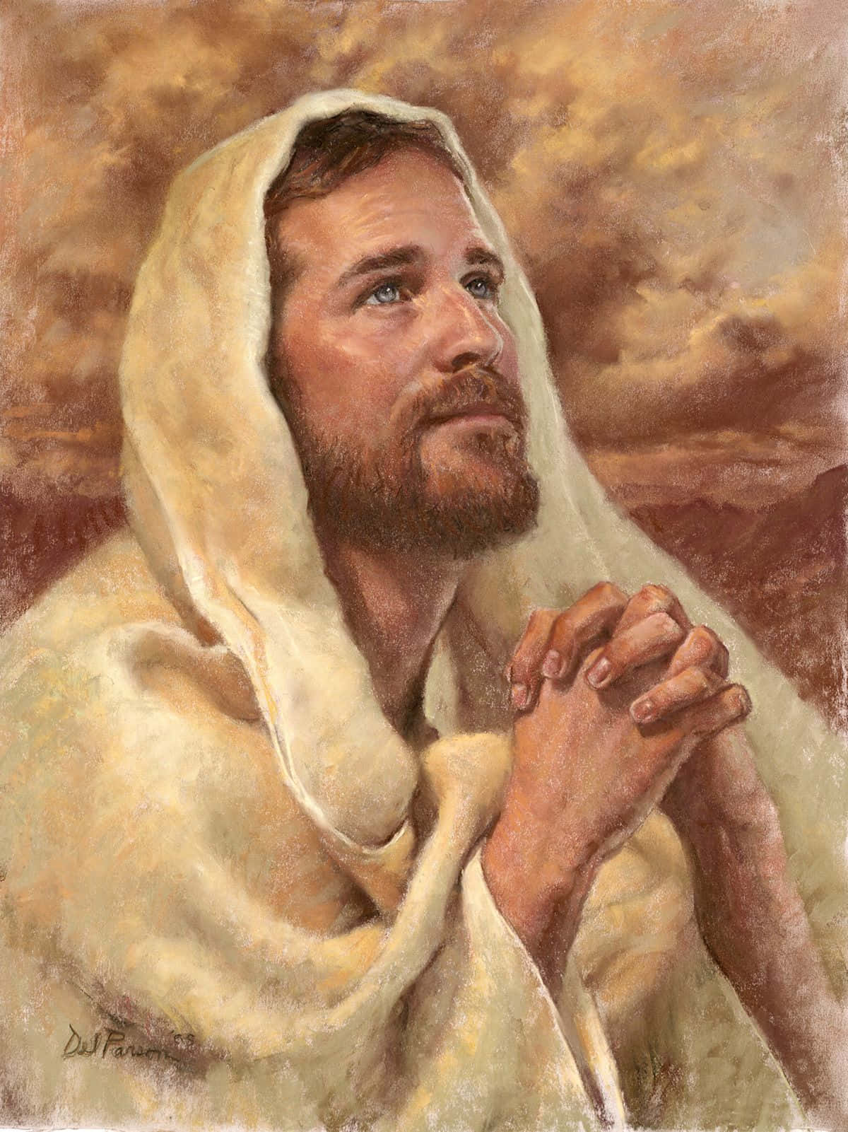 Jesus Christ, surrounded by light and glory Wallpaper