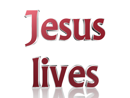 Jesus Lives Text Reflection PNG