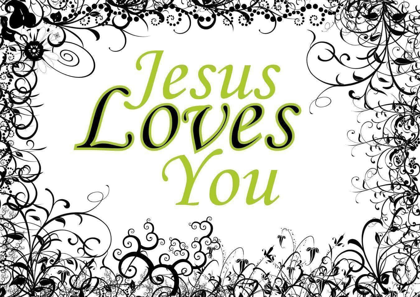 Glem aldrig, at Jesus elsker dig. Wallpaper
