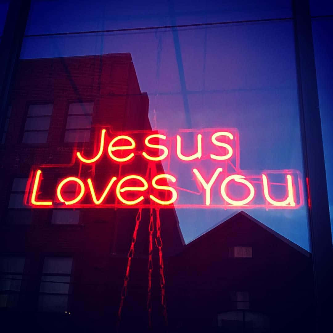 Wallpaper:  Jesus elsker dig Tapet Wallpaper