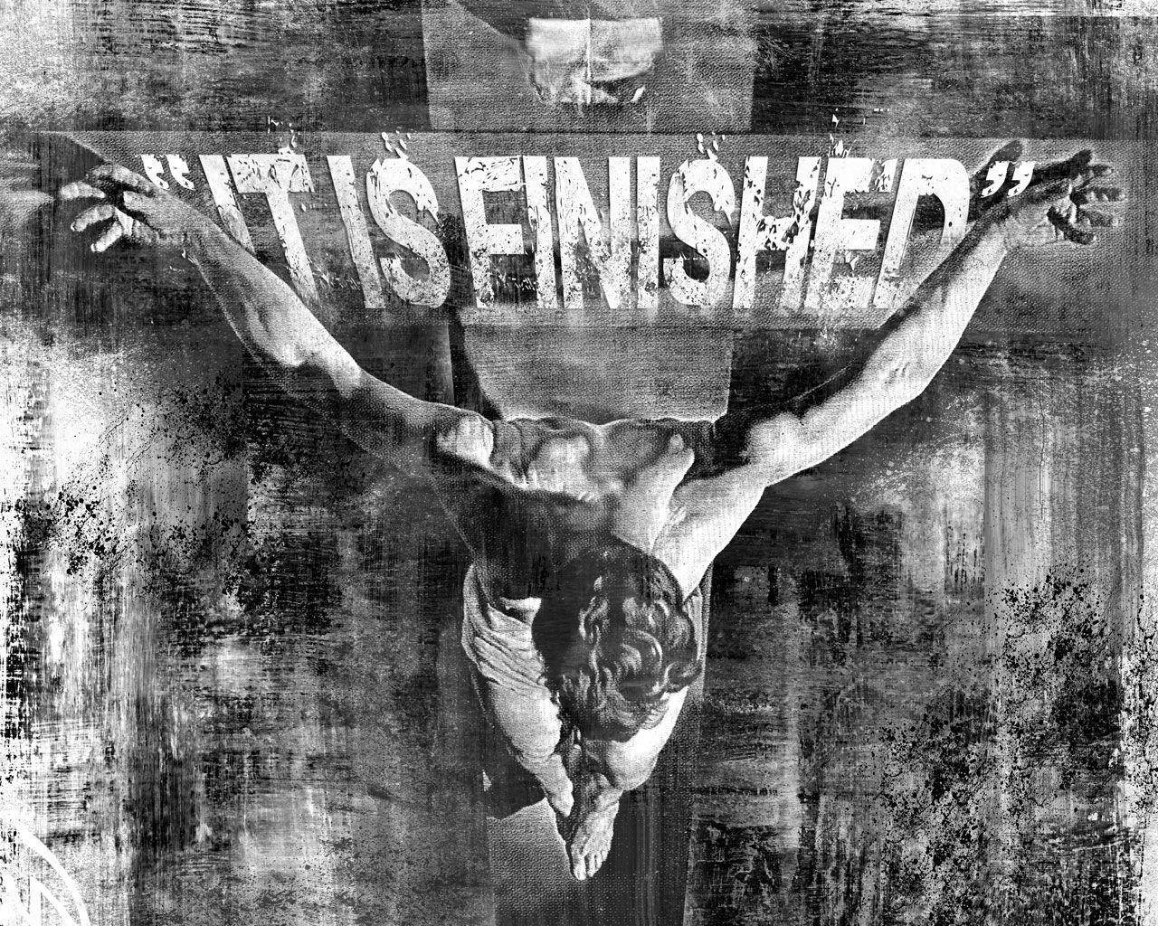 Jesus On Cross And His Last Words Wallpaper
