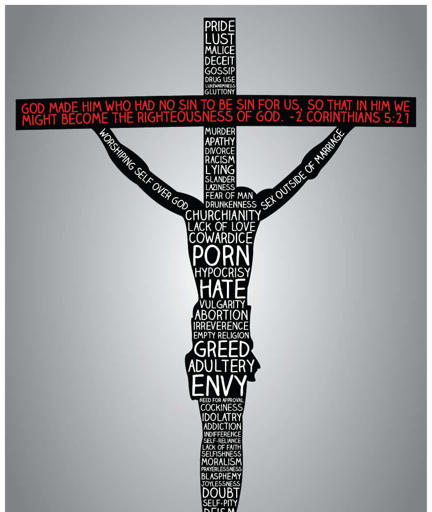 Gesùsulla Croce - Immagine Della Lista Dei Peccati