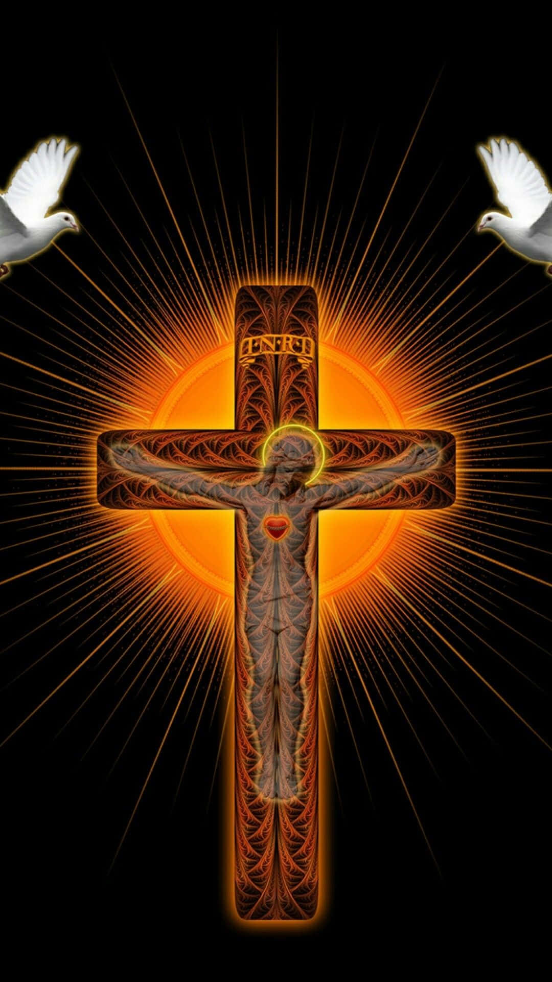 Jesus On The Cross With Bright Sunlight Picture