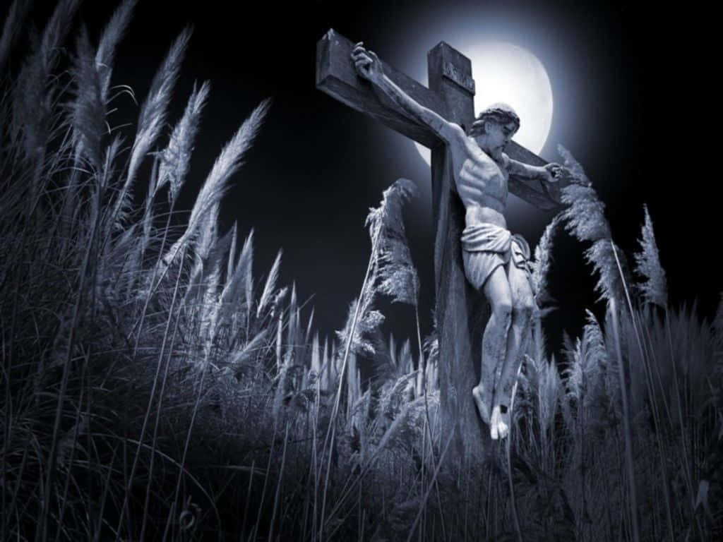 Jesus On The Cross With Full Moon Pictures