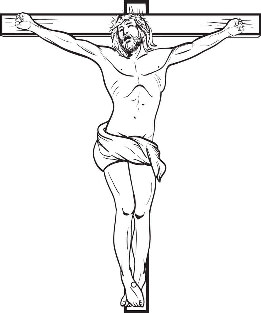 Immagineartistica Del Disegno Di Gesù Sulla Croce