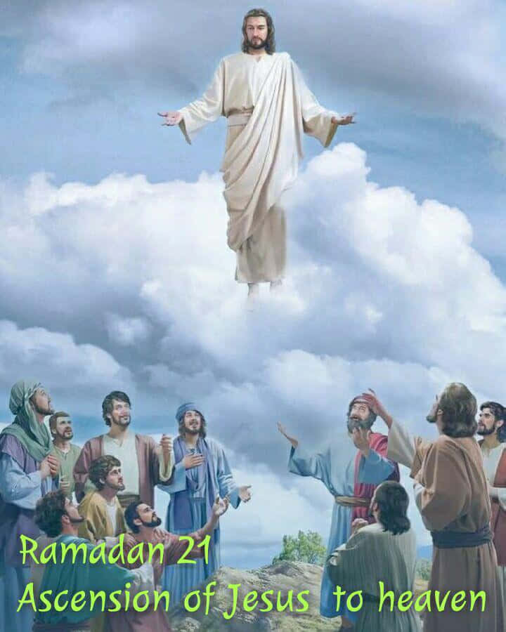 Billede af Jesu Kristi ascension til himlen baggrund.