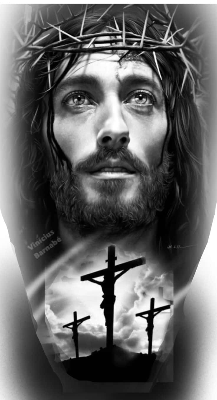 Imagemde Jesus E As Três Cruzes