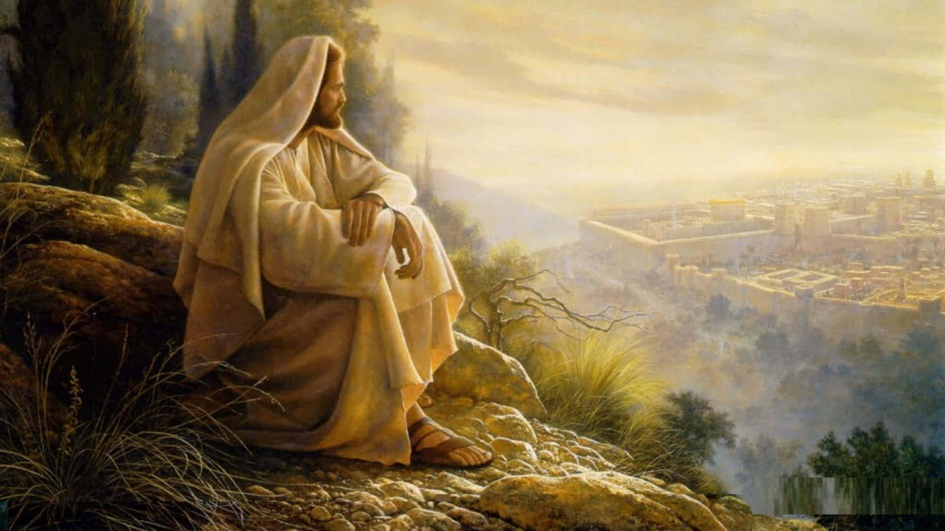 Jesus Christ Overlooking The City Picture