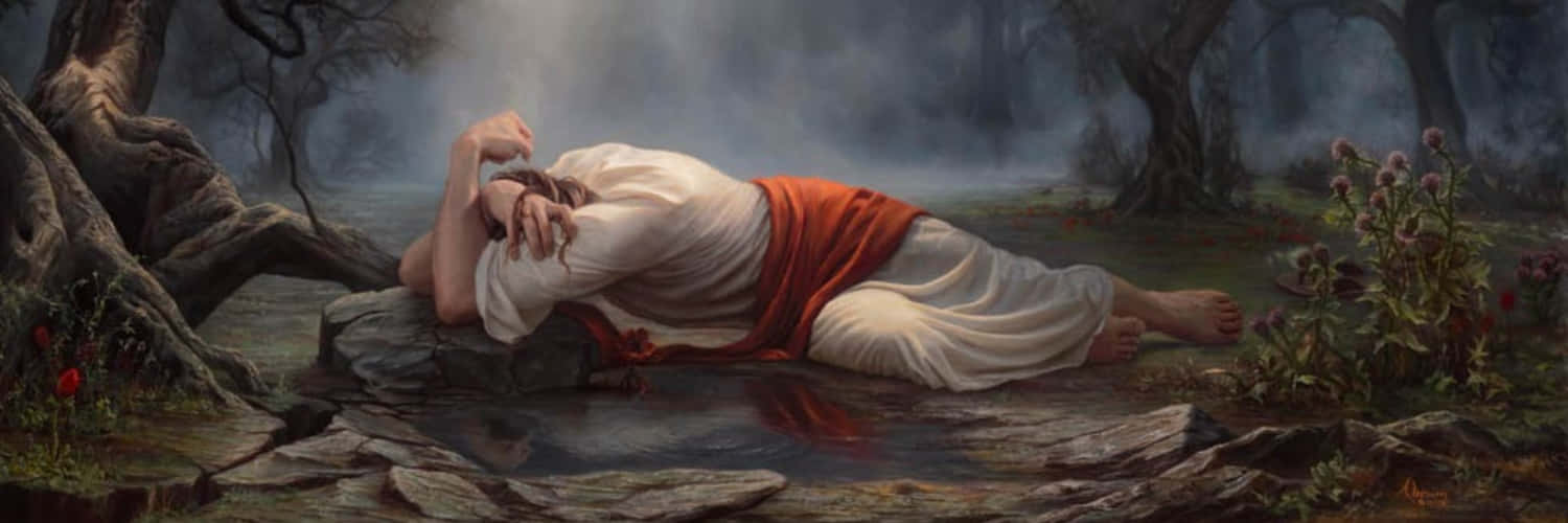 Gesù,pregando Nell'orto Del Getsemani Sfondo
