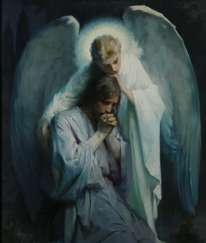 Jesus Praying in Peaceful Loneliness Wallpaper