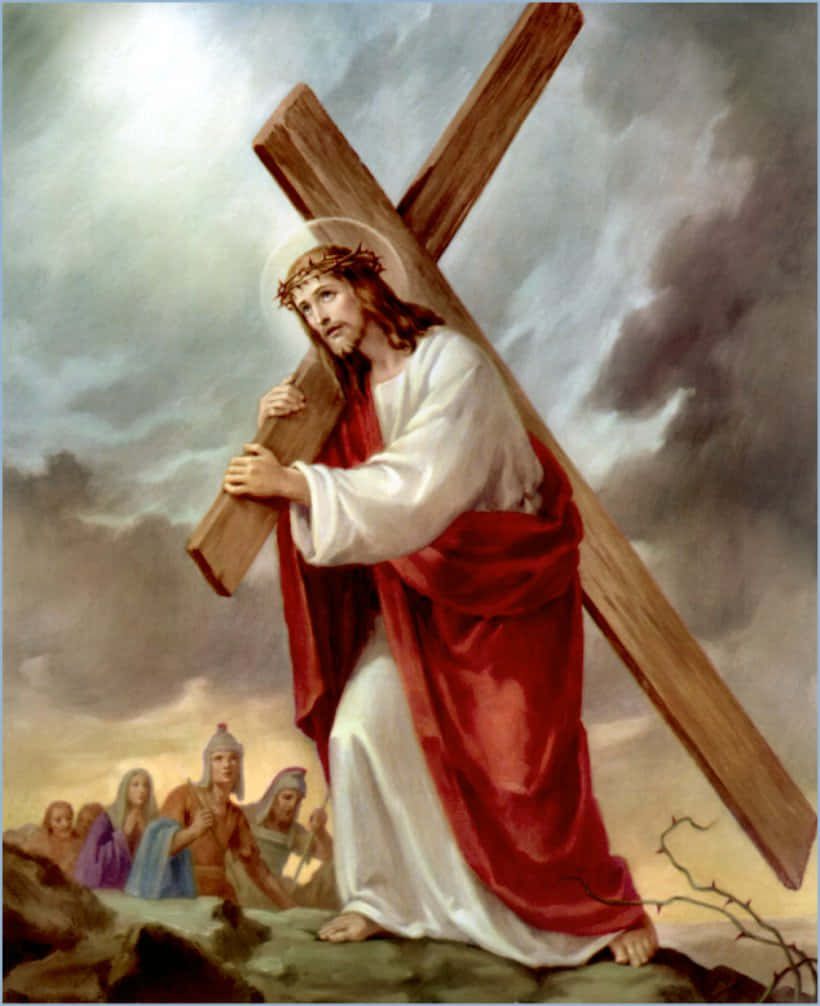 Jesúsllevando La Cruz Fondo de pantalla
