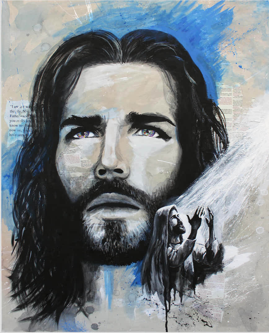 Jesus Praying for Comfort and Strength Wallpaper