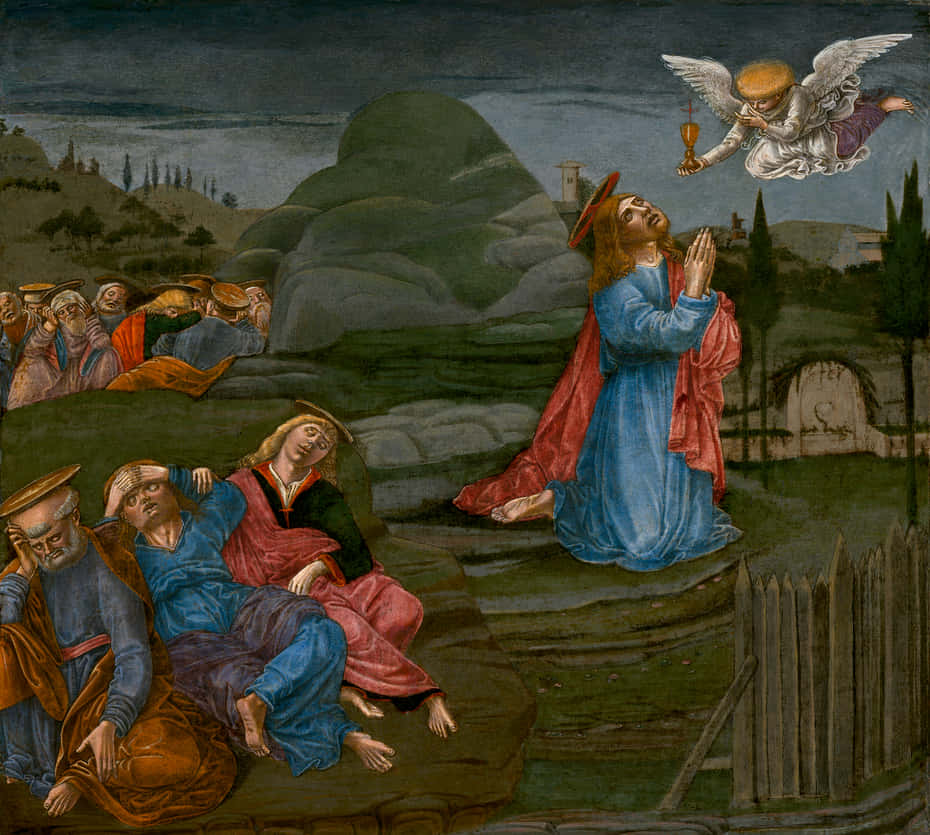 Jesus Praying in the Garden of Gethsemane Wallpaper