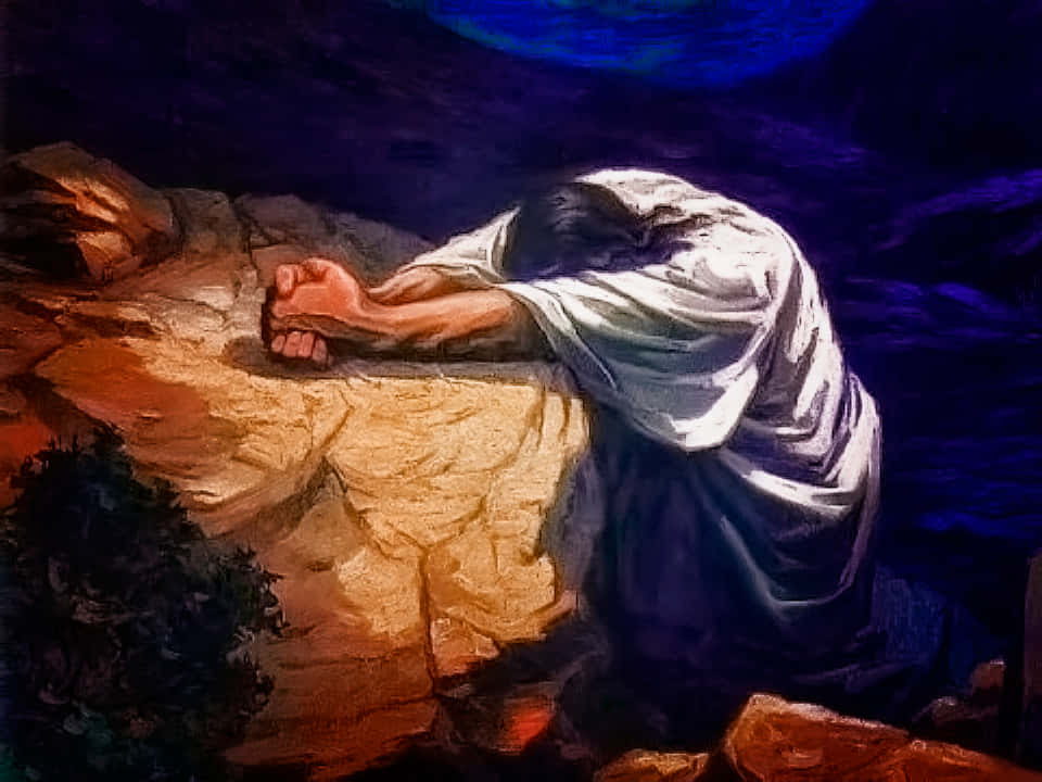 Jesusbetet In Der Einsamkeit Wallpaper