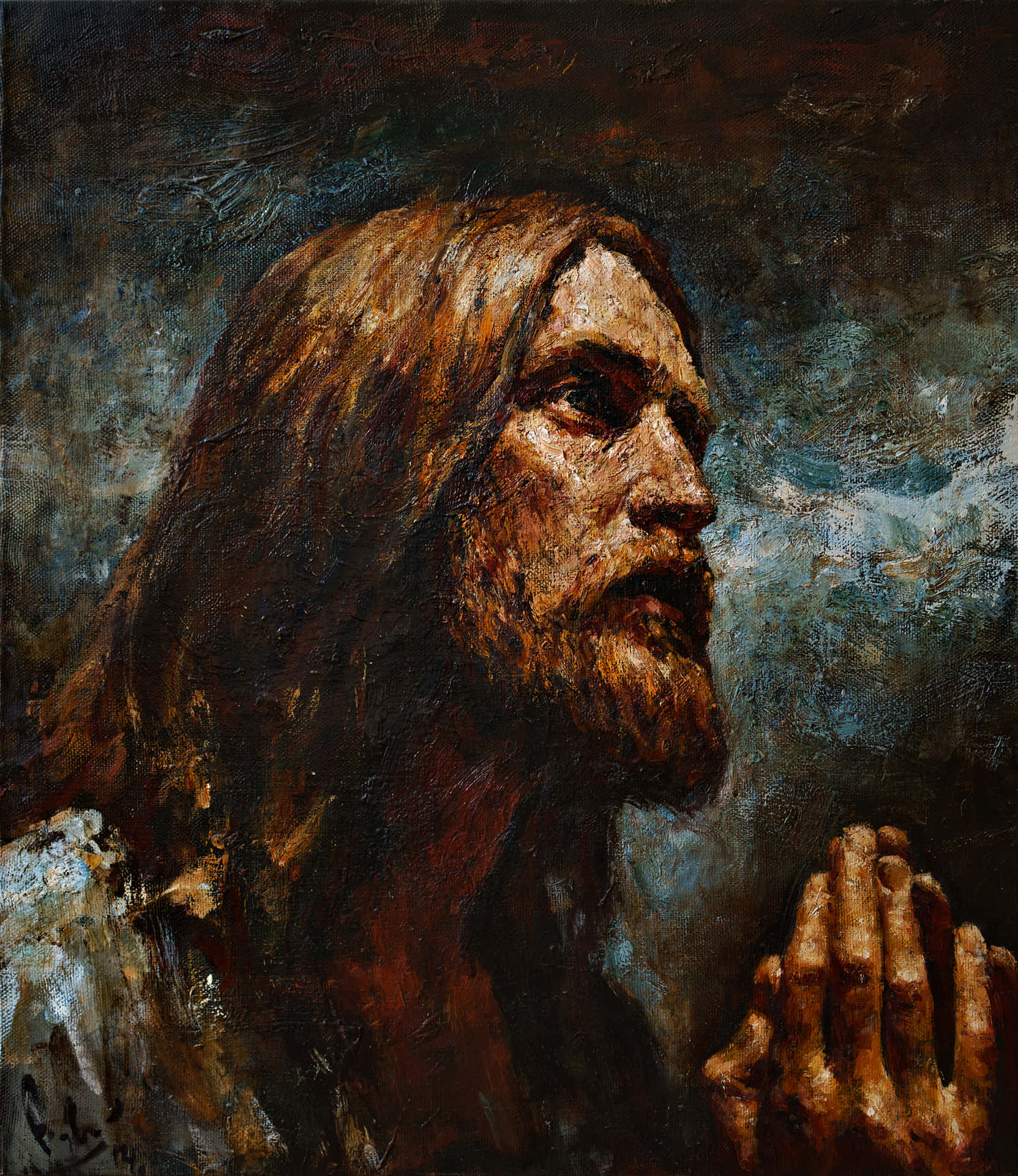 Jesus Praying in Regard to the Will of God Wallpaper
