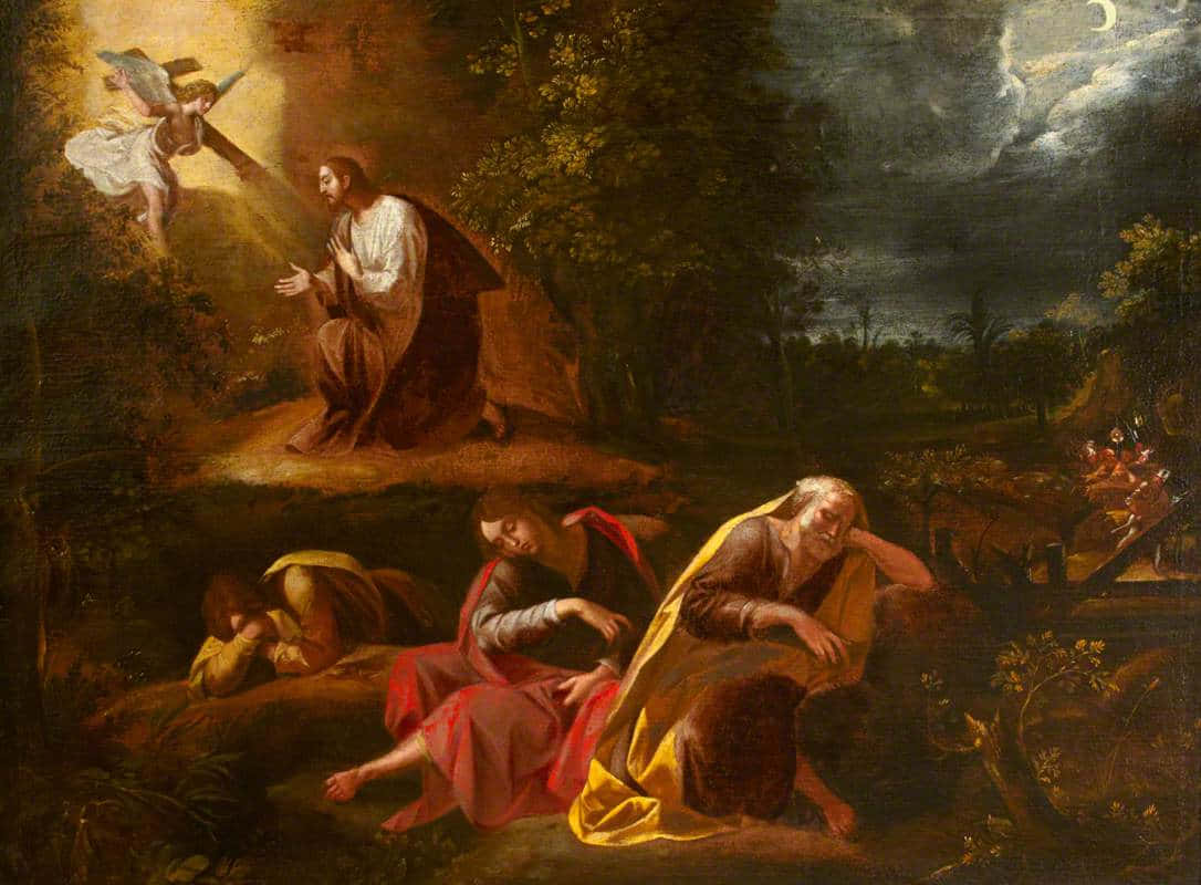 Jesussom Ber I Getsemane Trädgård Wallpaper