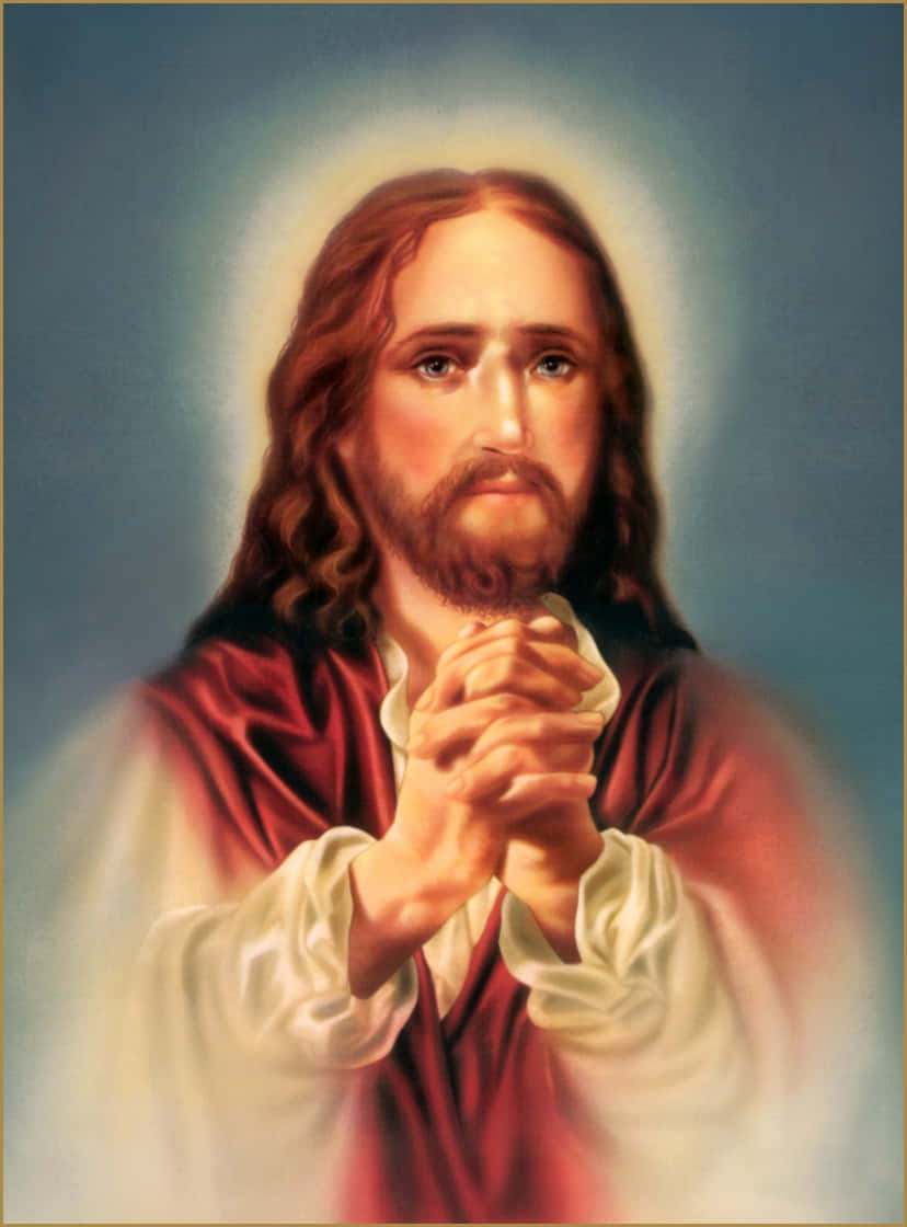 Jesus praying to His Father in Heaven Wallpaper