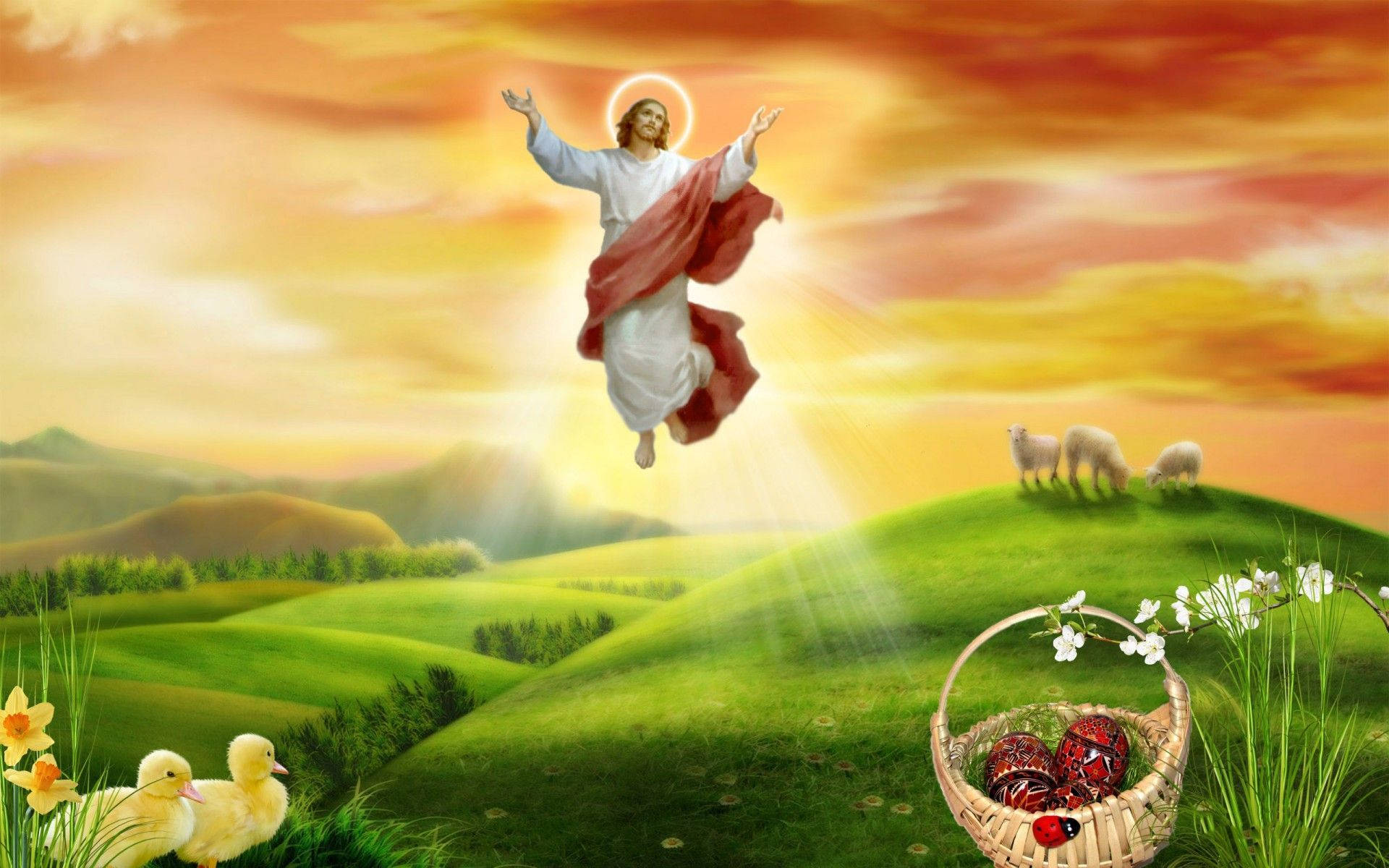 Jesus Rising Easter Desktop Wallpaper
