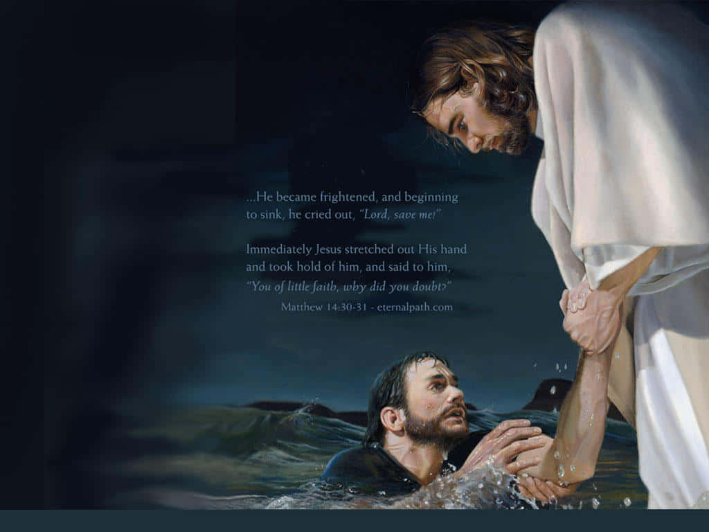 Sæt din håb og tillid i Jesus. Wallpaper