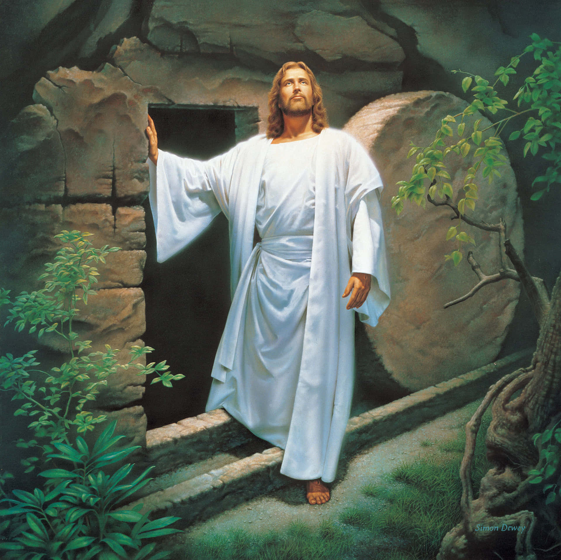 Immaginedella Tomba Di Gesù Camminando All'esterno