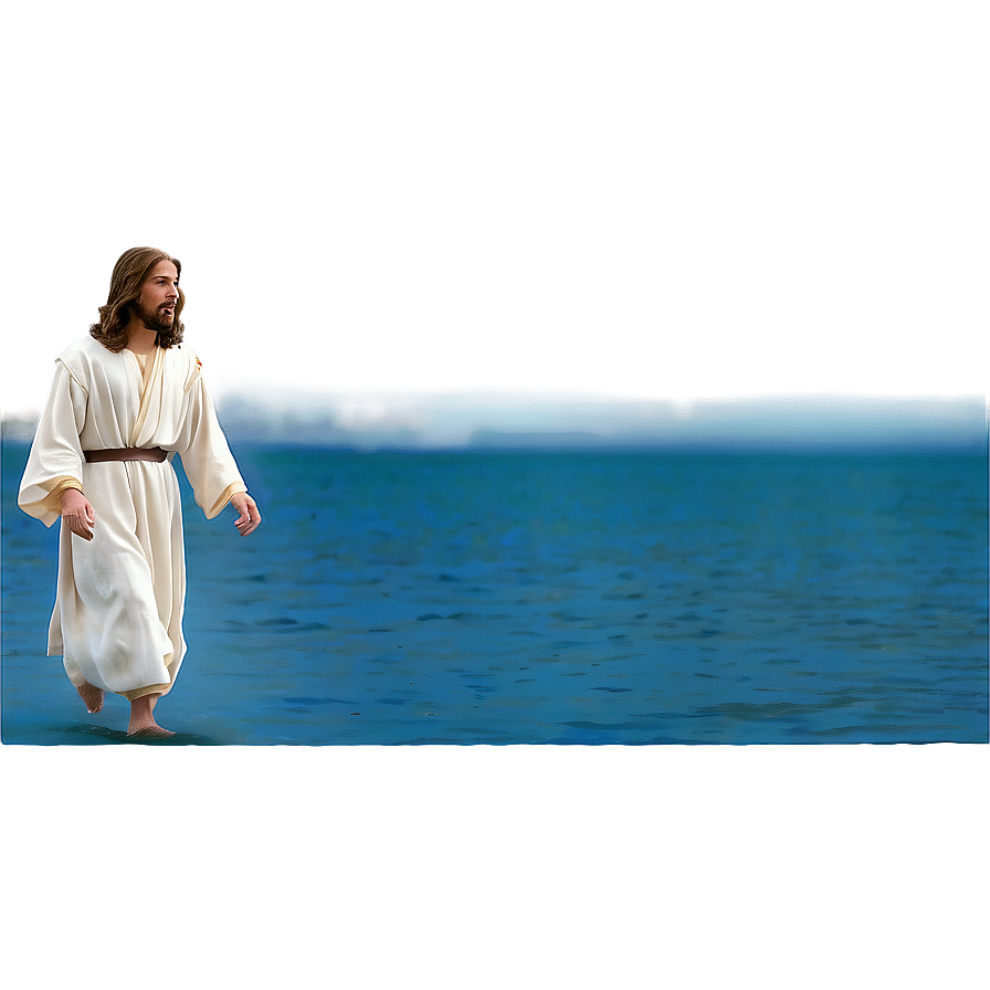 Jesus Walking On Water Png 05032024 PNG