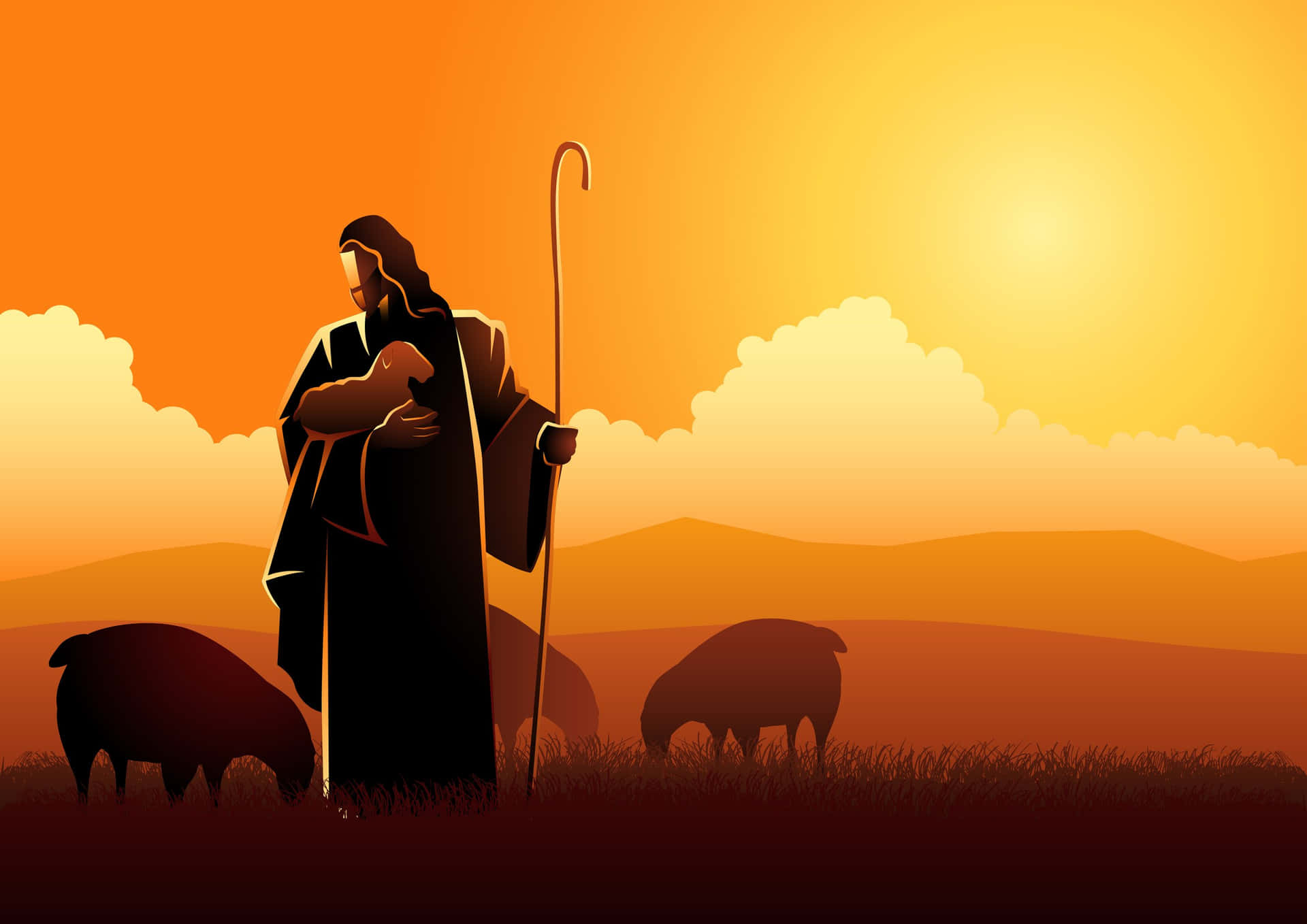 [100+] Jesus With Sheep Wallpapers | Wallpapers.com