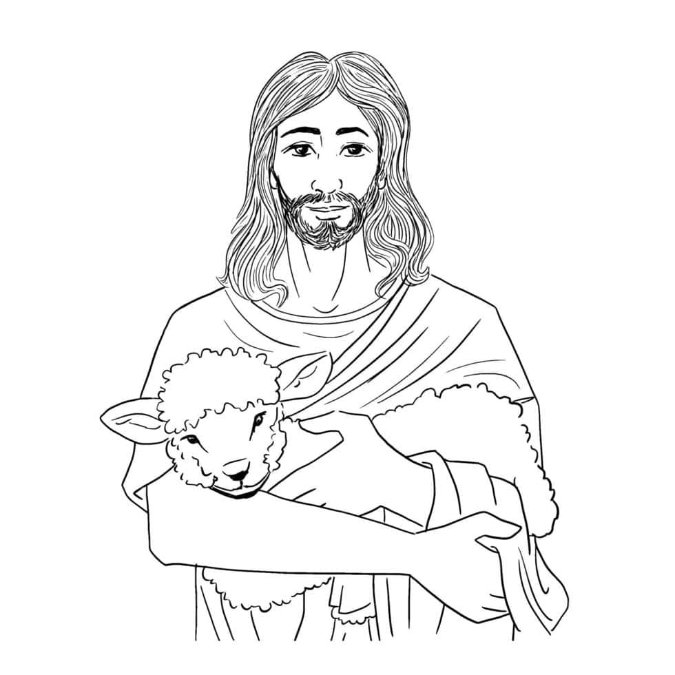 Caption: Jesus With Sheep, the Good Shepherd Wallpaper