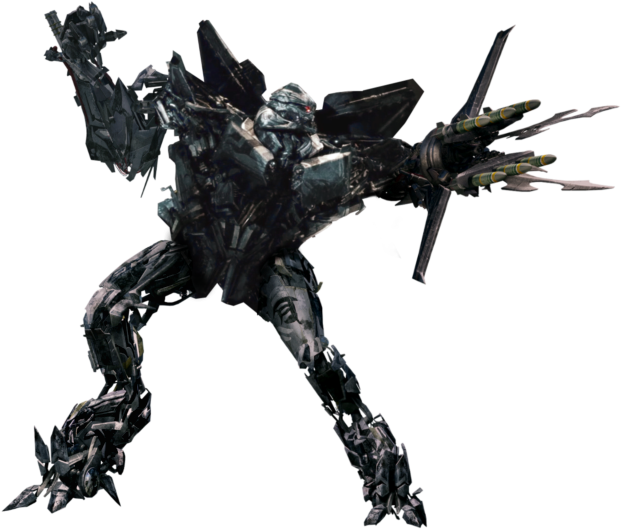 Jet Black Transformer Action Pose PNG