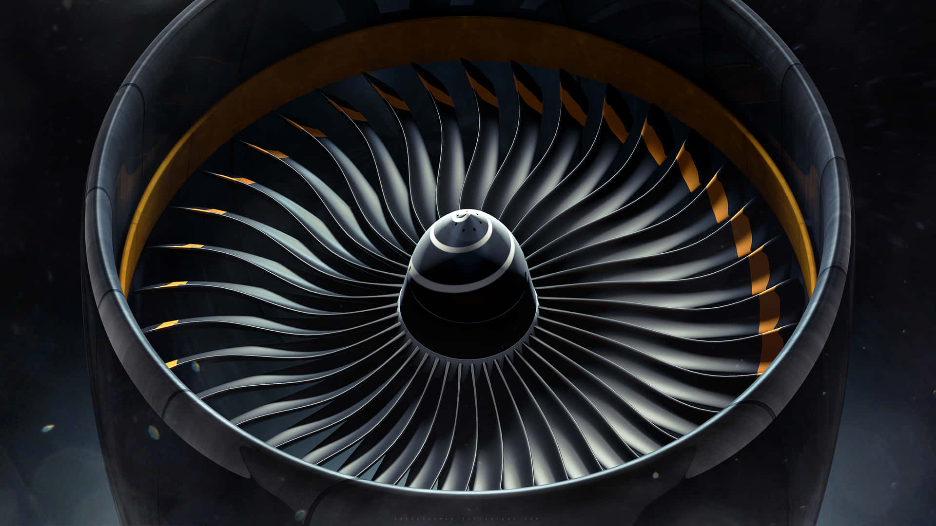 Powerful Jet Engine in Action Wallpaper