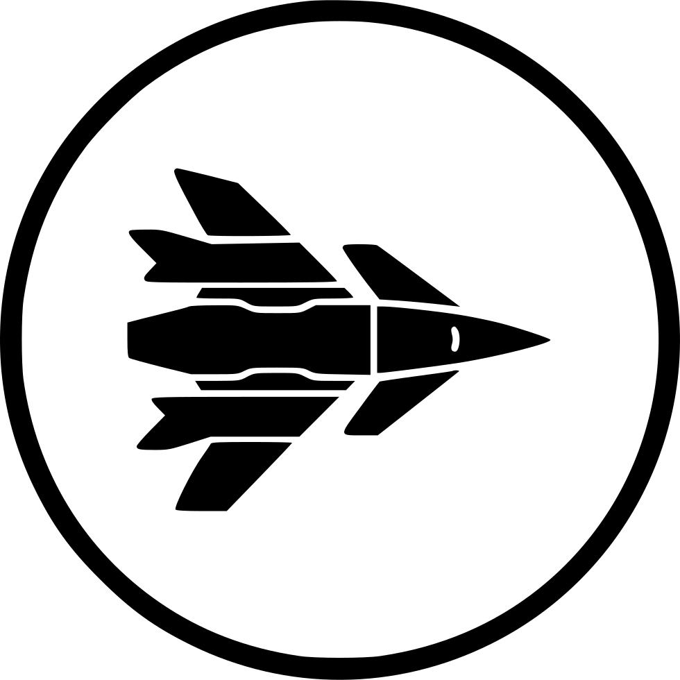 Jet Fighter Silhouette Icon PNG