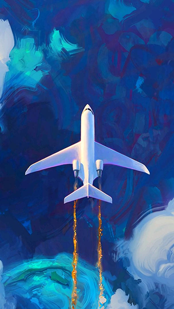 Jet Iphone Digital Maleri Wallpaper