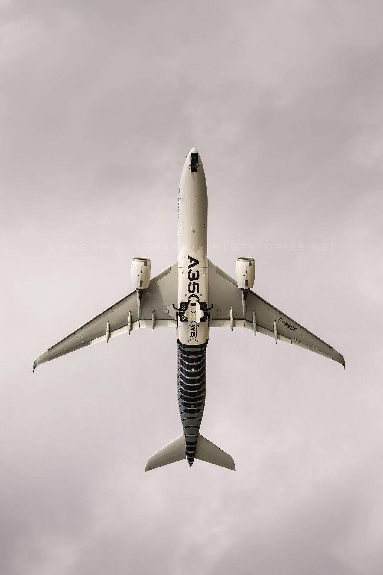 Jet Iphone Soaring Against Grey Sky Wallpaper