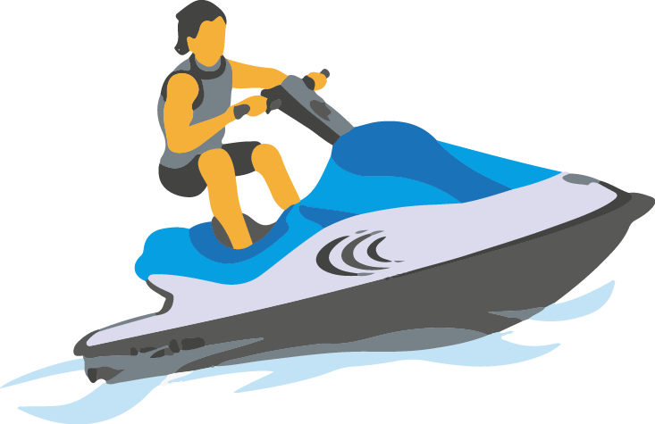 Jet Ski Adventure Illustration PNG