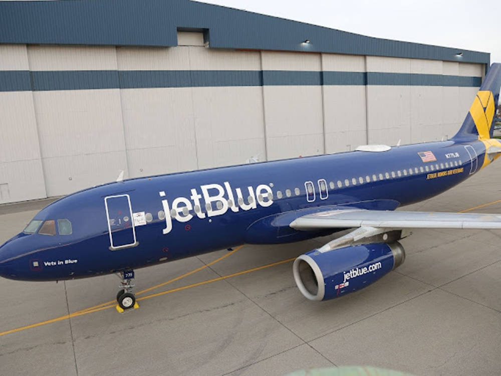 Jetblueairways Aerolinee Aereo Blu Sfondo