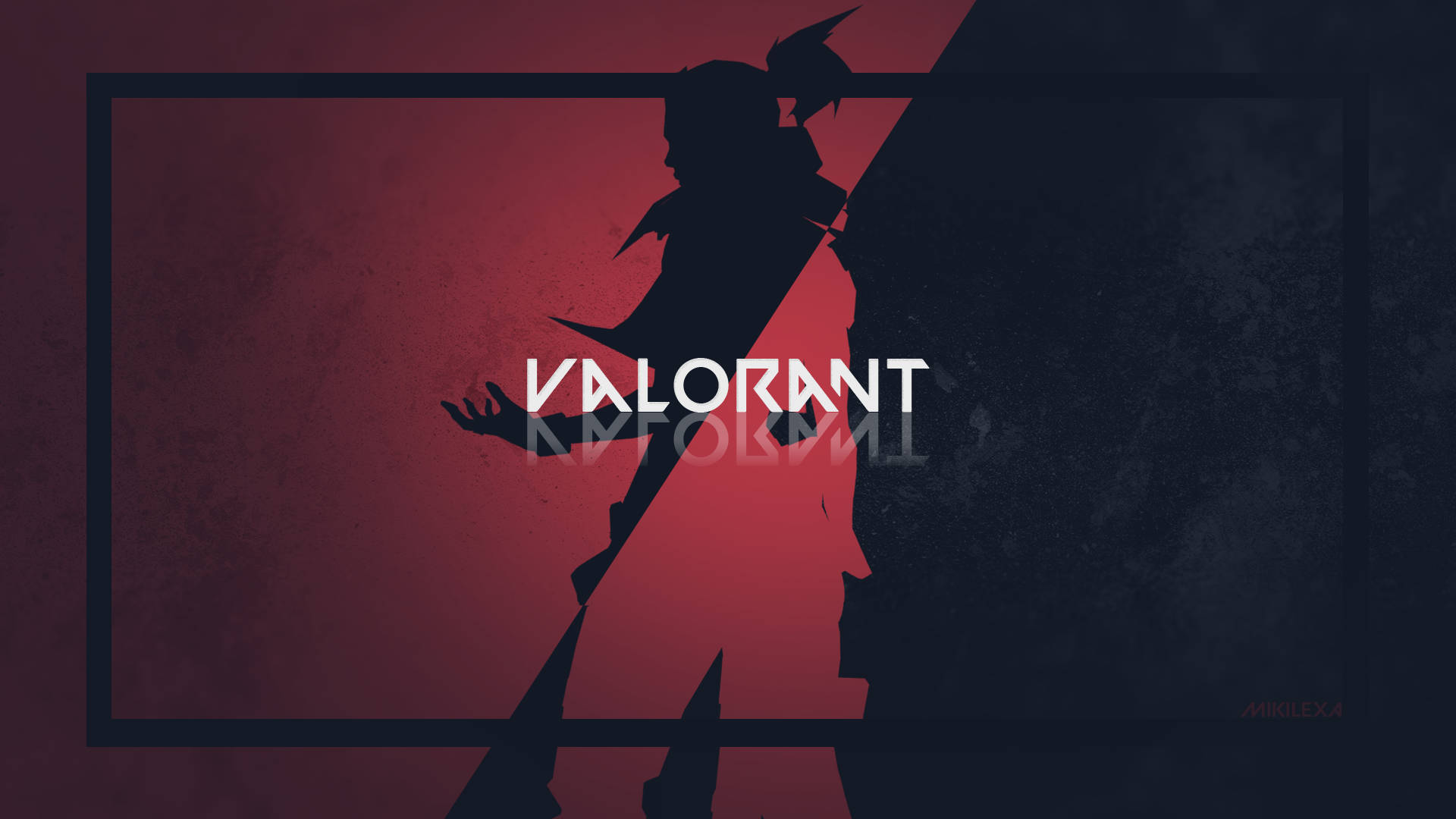 Jett Silhouette With Valorant Logo Wallpaper
