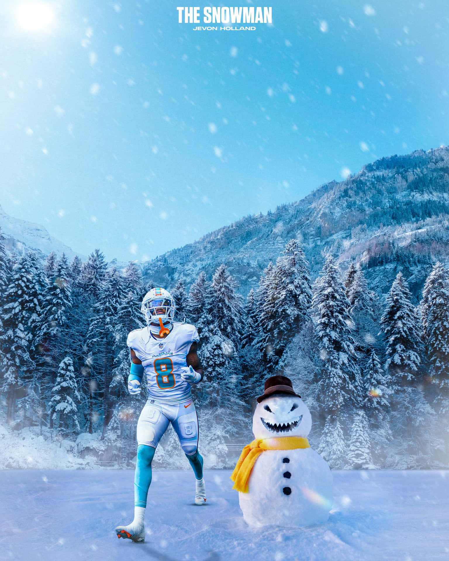 Jevon Holland The Snowman Football Poster Wallpaper