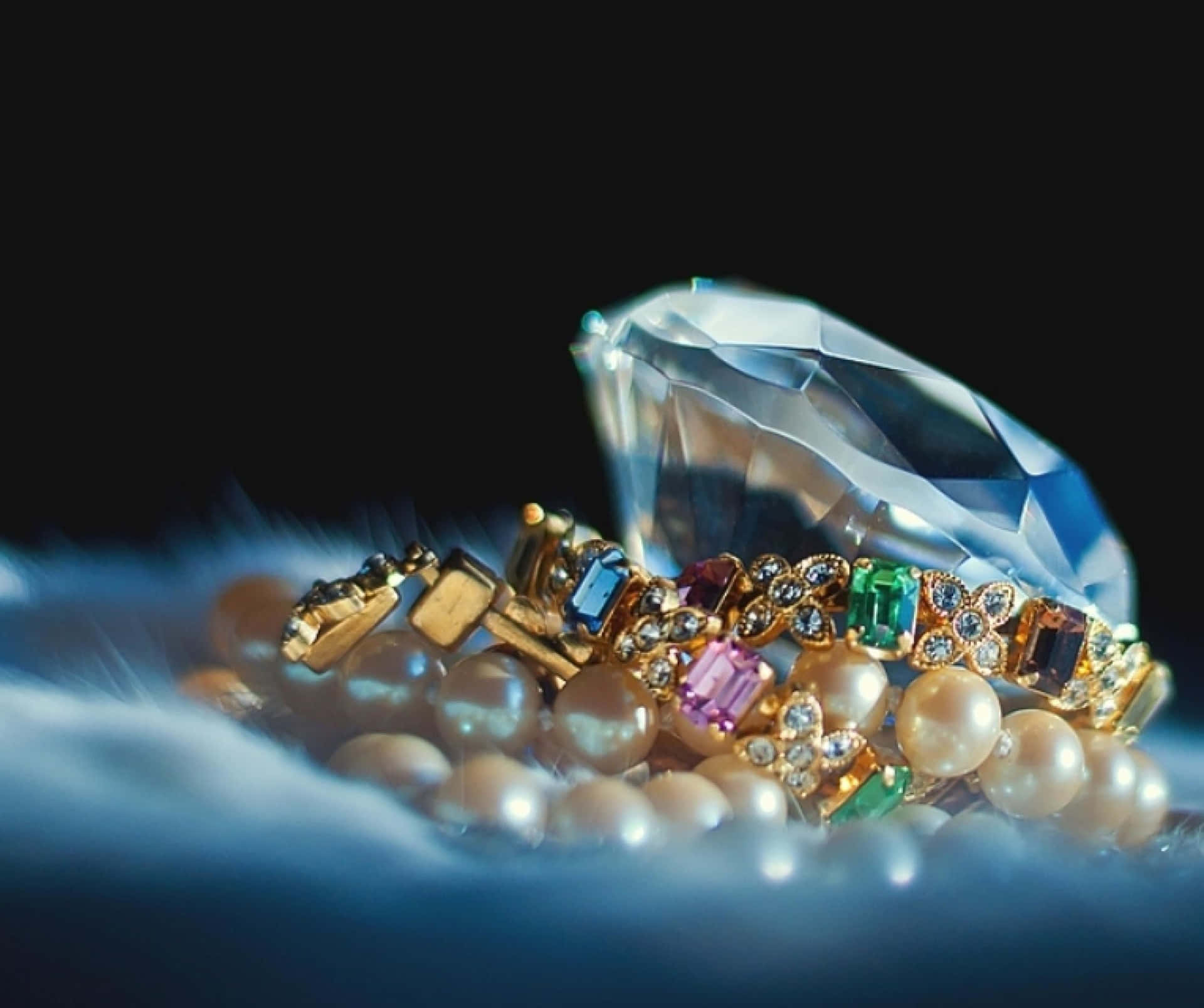 A Diamond Ring With Pearls And Gemstones