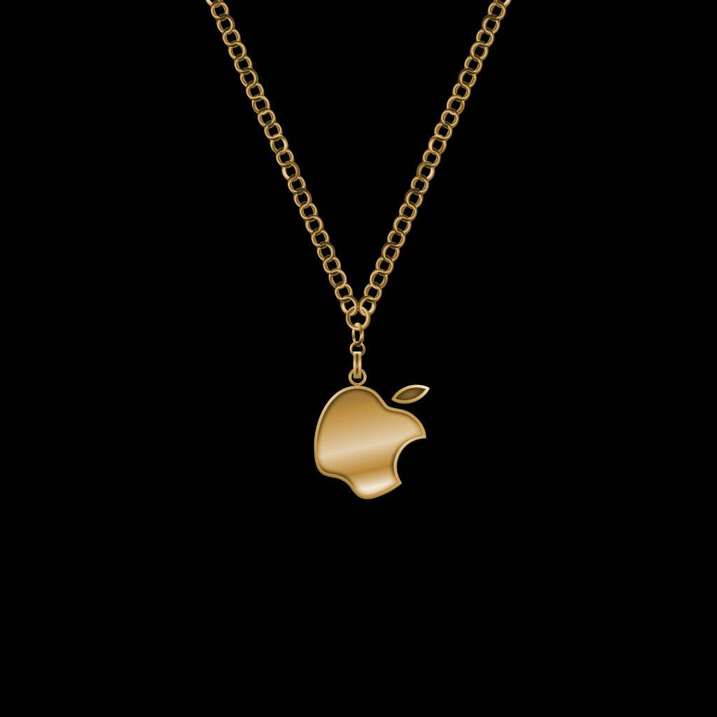 Jewelry Gold Apple Logo Pendant