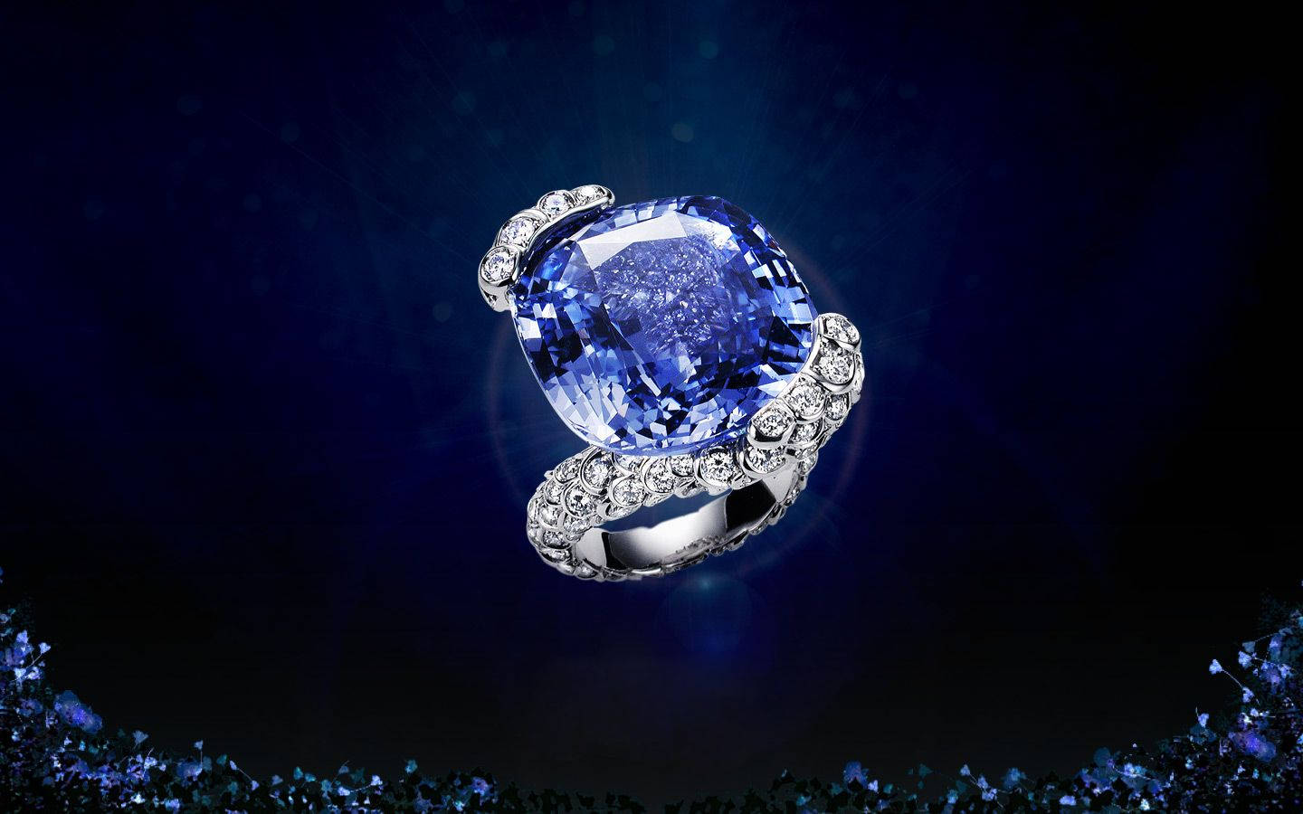 Jewelry Ring With Blue Diamond