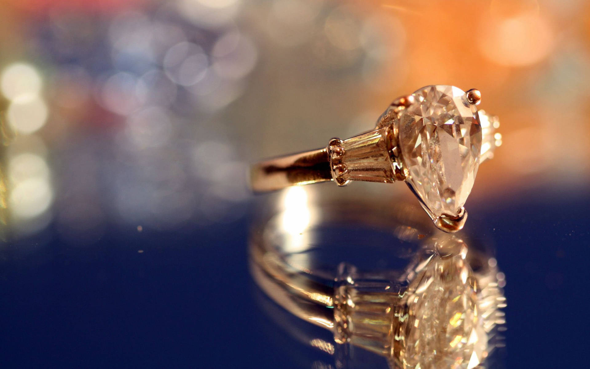 Jewelry Ring With Tear Diamond
