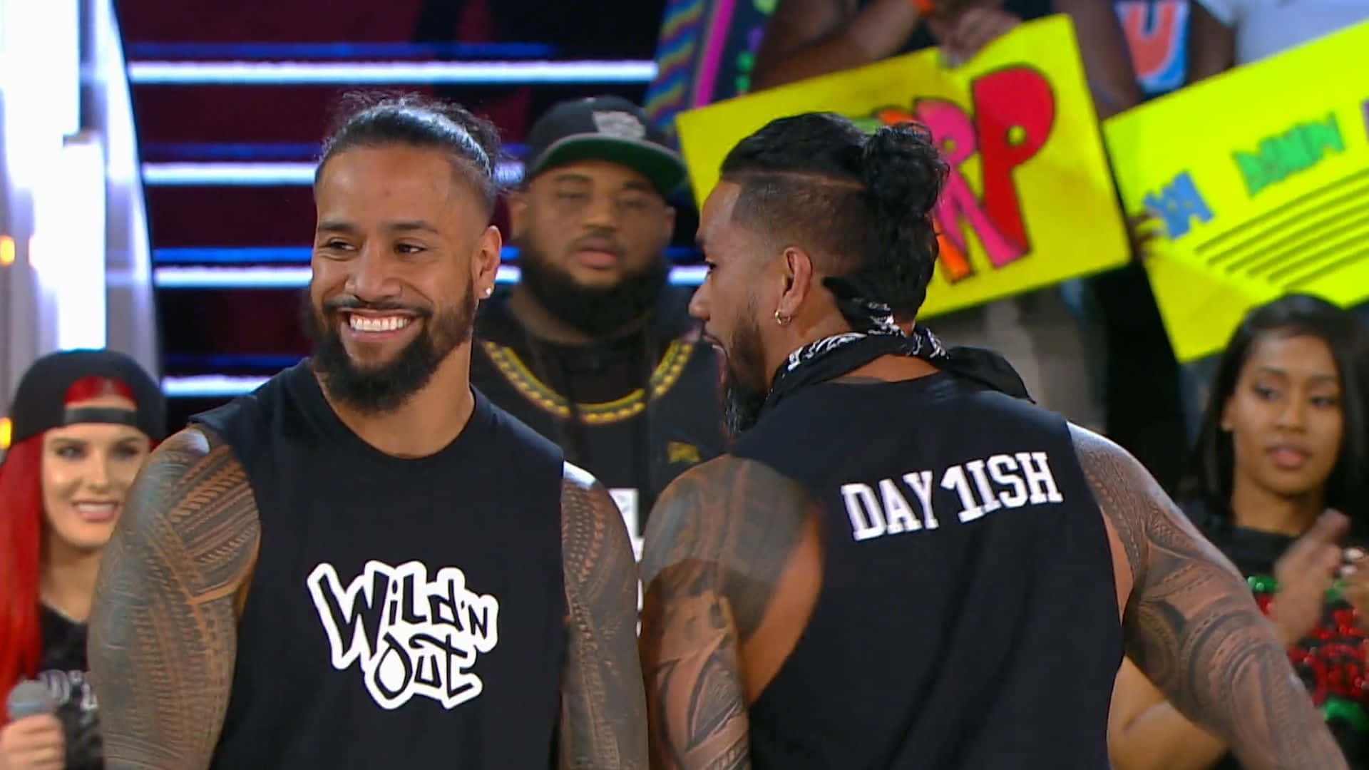 Caption: Jey Uso and Jimmy Uso in the WWE Ring. Wallpaper