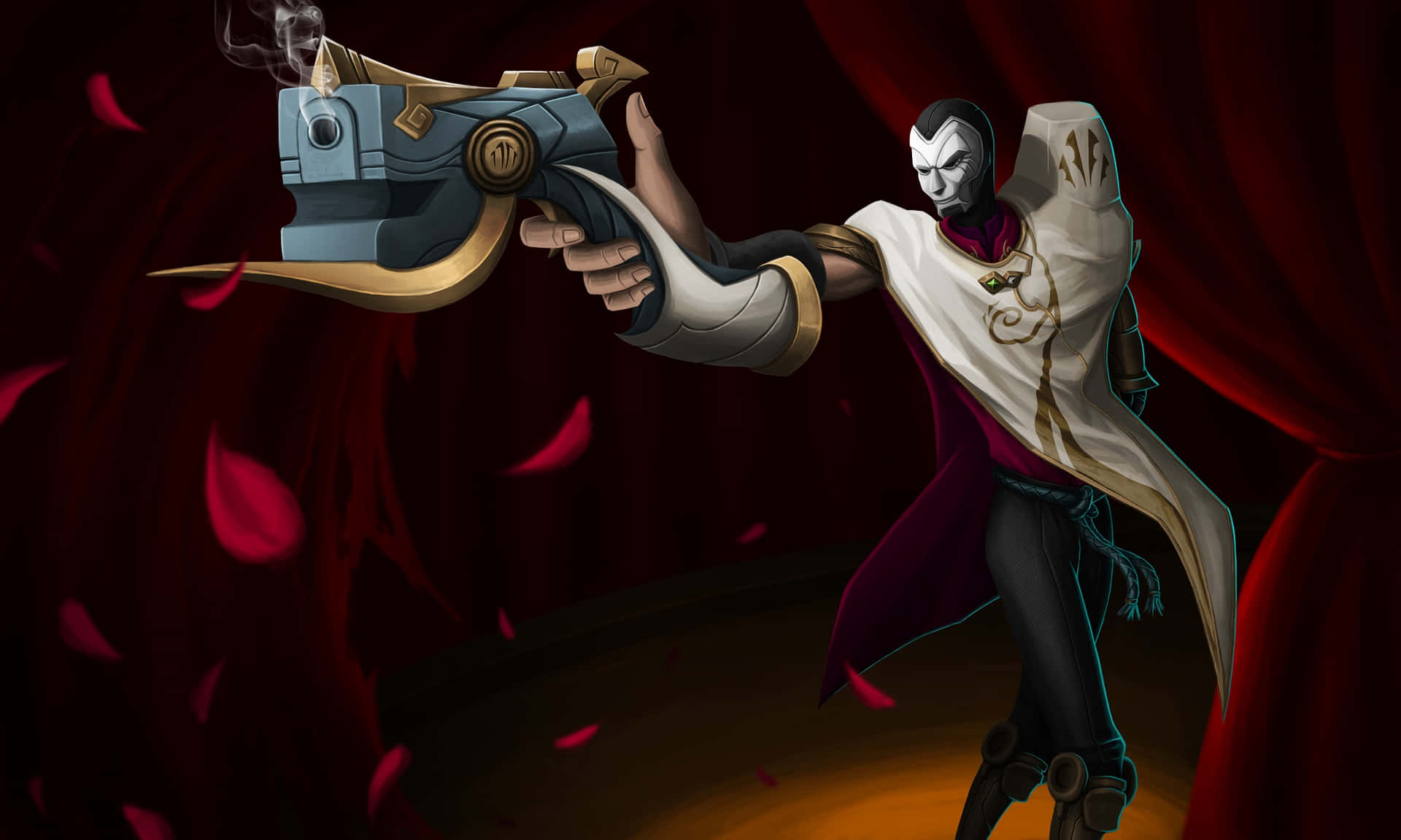 Jhin The Virtuoso Leagueof Legends Wallpaper